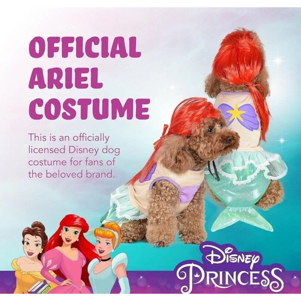 Disney Princess Aerial The Little Mermaid Pet Halloween Apparel Costume Sz M New